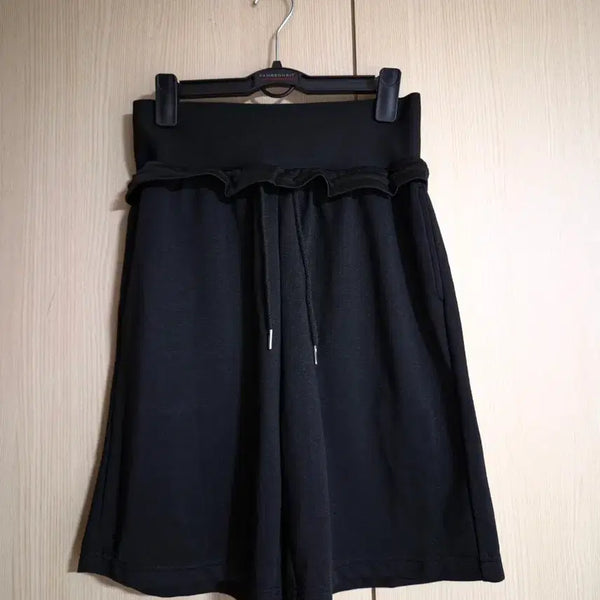 [BUNJANG] CIDER Women's Black Banding Frill Shorts (Size 25-27 inches) / (새옷) CIDER 여자 블랙 밴딩 프릴 반바지 25~27인치