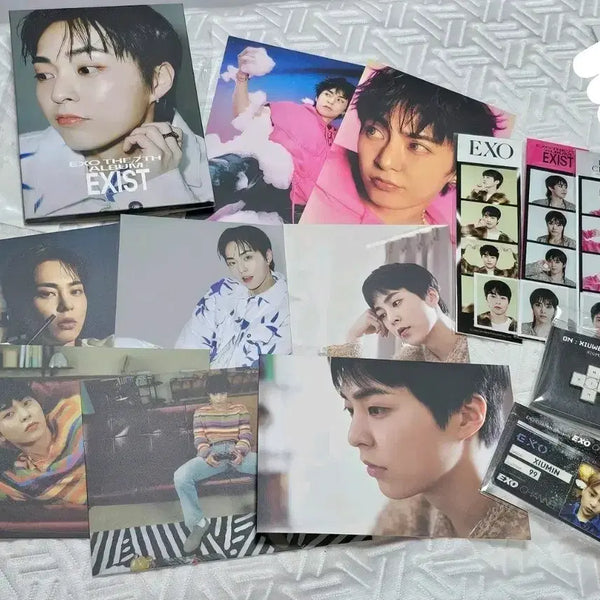 [BUNJANG] Xiumin 4-Cut Photos, ID Card, Postcard, Badge, Proof Photos Set / 시우민 네컷+증명사진, 엽서, 뱃지, 아이디카드