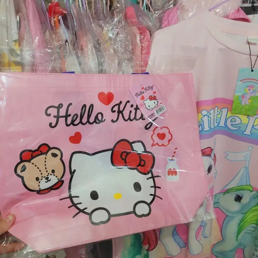 [BUNJANG] Hello Kitty Pink Shopping Bag Set (Limited Edition) / 헬로키티 핑크 쇼핑백 2개 한정판