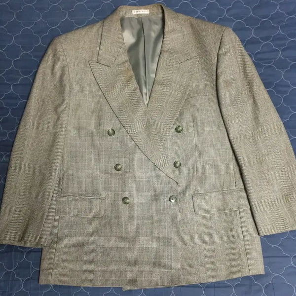[BUNJANG] KOLON Brentwood 00s Peaked Lapel Breasted Glen Check Blazer (L) / 코오롱 브렌우드 00s 피크드라펠 브레스티드 글렌체크 블레이저(L)