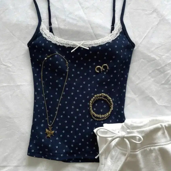 [BUNJANG] Pinter Style Flower Pattern Camisole / 핀터st 감성 플라워 패턴 나시