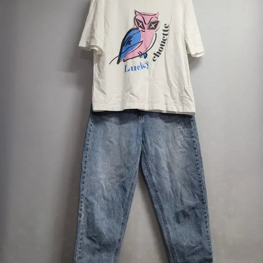[BUNJANG] Lucky Chouette Vintage Washed Denim Jeans / 36)럭키슈에뜨 청바지