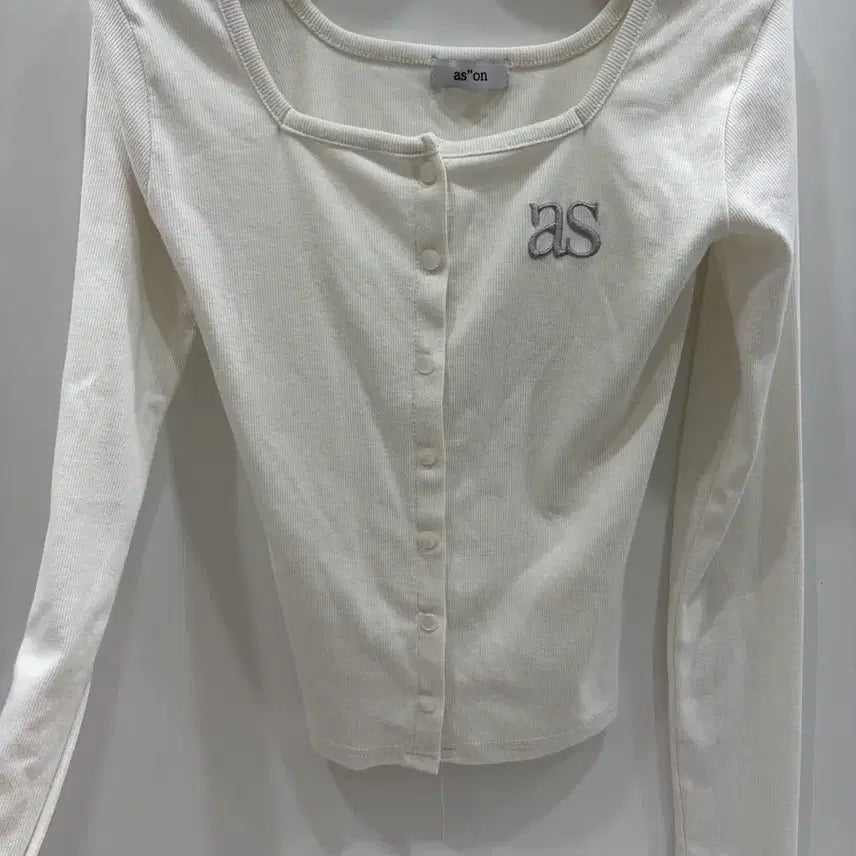 [BUNJANG] AZZONE Square Neck Ribbed Cardigan / 애즈온 스퀘어넥 골지가디건