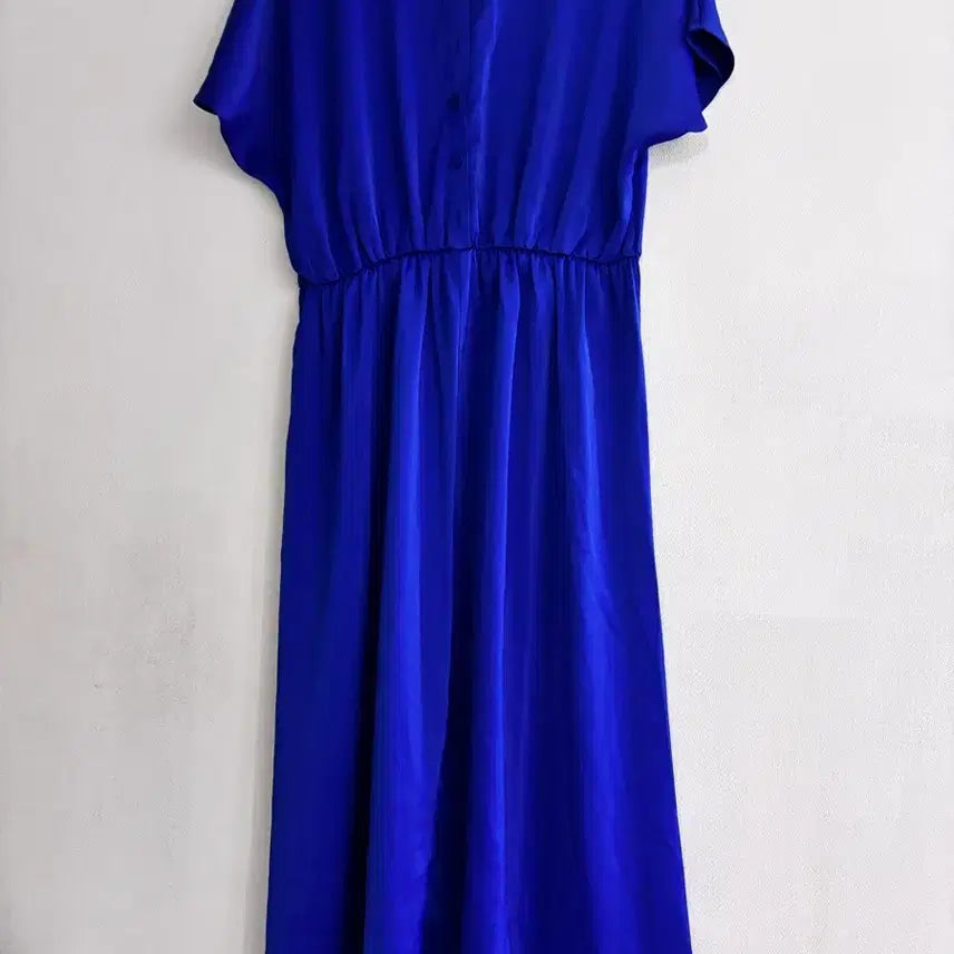 [BUNJANG] Blue Shirring Midi Dress / 블루 셔링 원피스