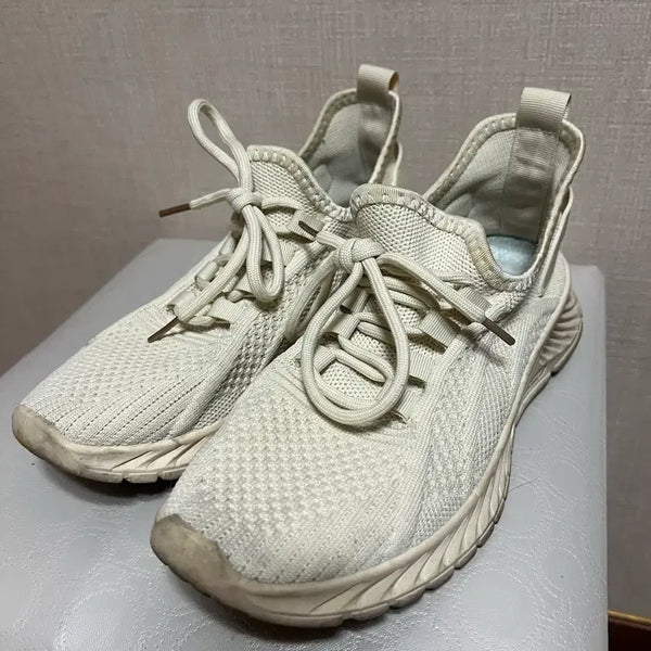 [BUNJANG] Beige Knit Sneakers (Size 40) / 베이지색 니트 스니커즈(40)