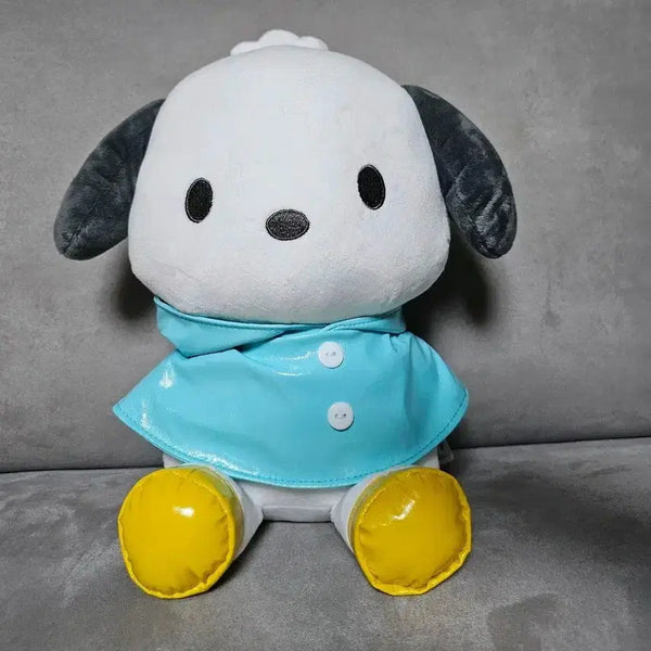 [BUNJANG] Sanrio Pochacco Raincoat 25cm Medium Plush Doll / 정품 산리오 포차코 우비 25cm 중형 인형