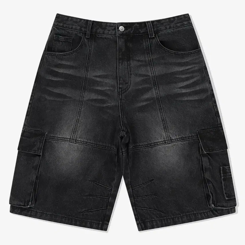 [BUNJANG] Mahagrid Bermuda Cargo Denim Shorts Black S / 마하그리드 버뮤다 카고 데님 블랙 S