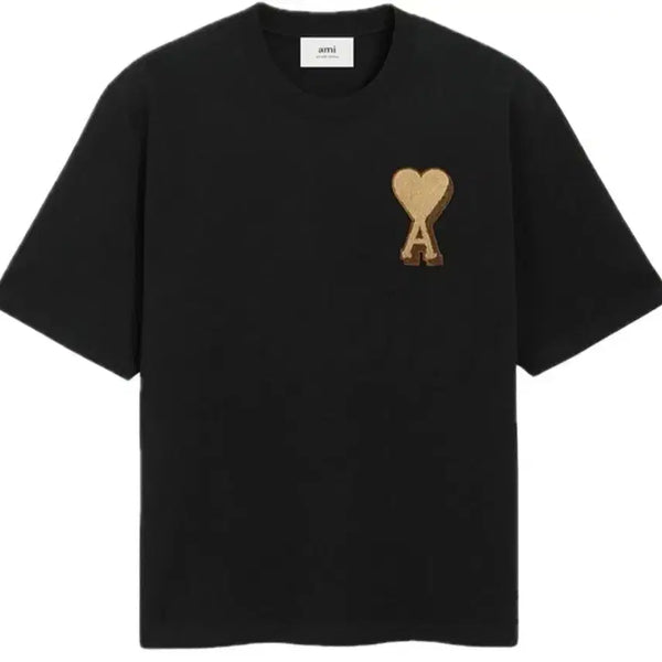 [BUNJANG] AMI Big Heart Logo Black Short Sleeve T-Shirt / 아미 빅하트 로고 블랙 s반팔