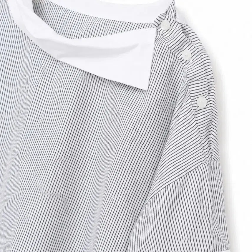 [BUNJANG] Striped 7-Sleeve Shirt / 줄무늬 7부 셔츠