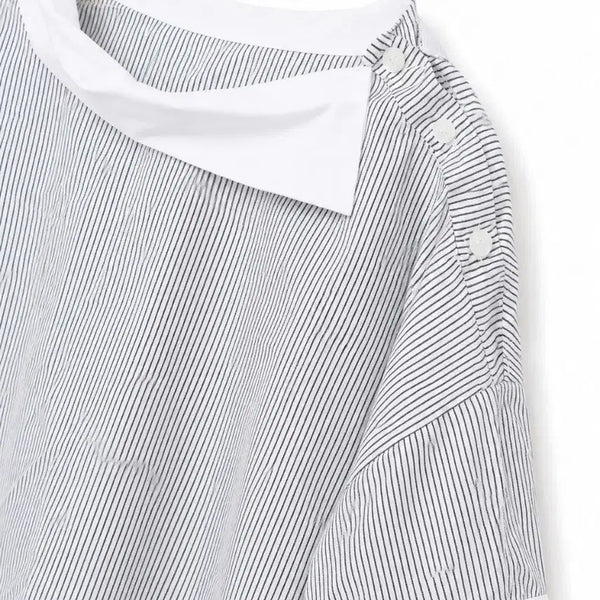 [BUNJANG] Striped 7-Sleeve Shirt / 줄무늬 7부 셔츠