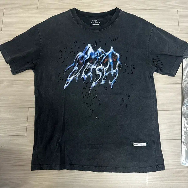 [BUNJANG] Satisfy Mostech T-Shirt Aged Black M / 새티스파이 모스테크 티셔츠 에이지드 블랙 m