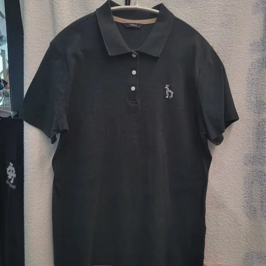 [BUNJANG] Hazzys Women's Short Sleeve Polo Shirt Charcoal L / 헤지스 카라 반팔 셔츠  여성 L