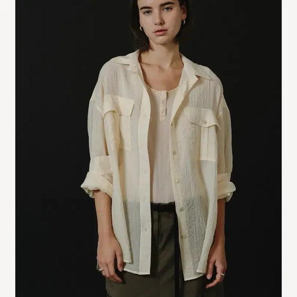 [BUNJANG] GED Airy Pocket Shirt Butter / GED 에어리 포켓 셔츠 버터