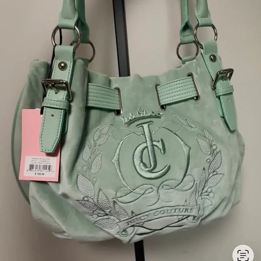 [BUNJANG] Juicy Couture Mint Velvet Shoulder Bag / 쥬시꾸뛰르 민트 숄더백