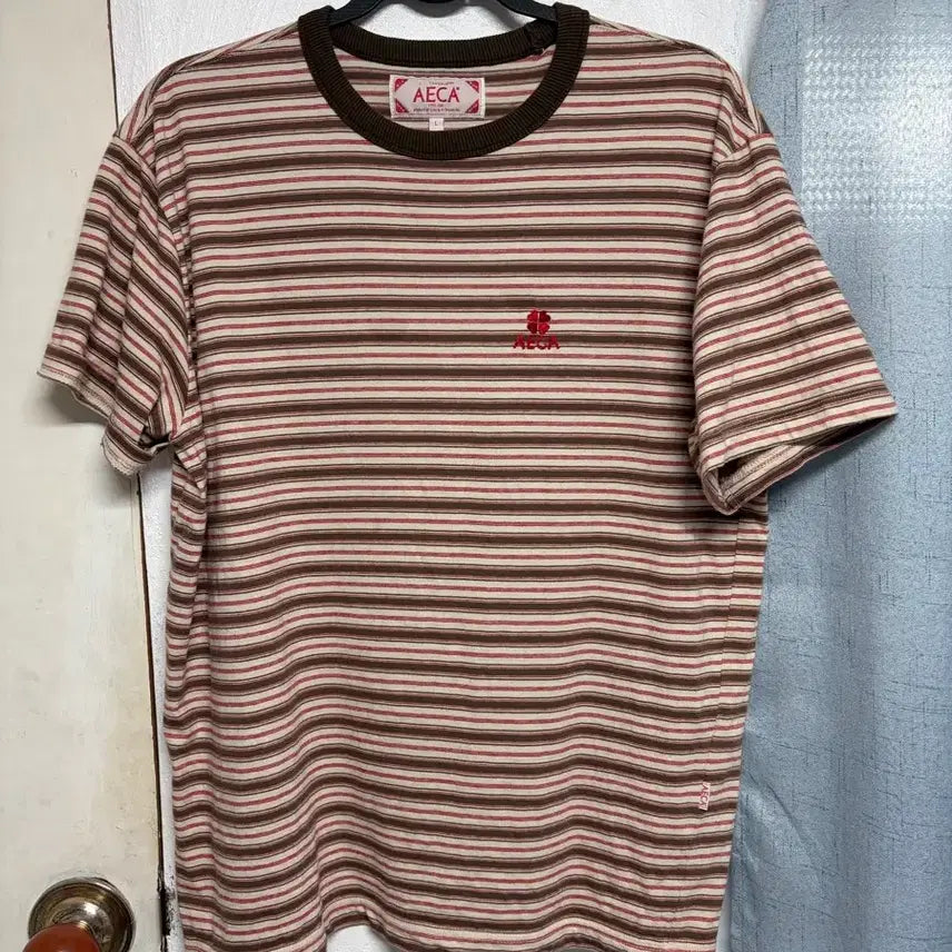 [BUNJANG] Aeca Stripe Short Sleeve T-Shirt L / Aeca 에이카 스트라이프 반팔 L