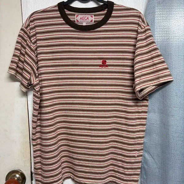 [BUNJANG] Aeca Stripe Short Sleeve T-Shirt L / Aeca 에이카 스트라이프 반팔 L