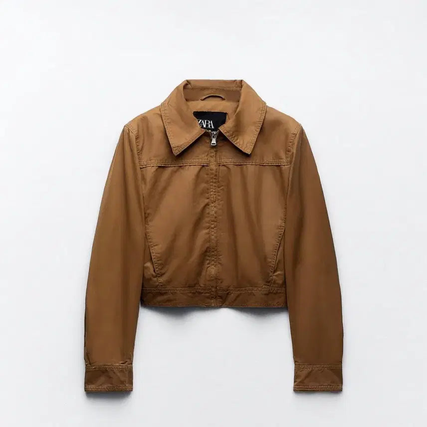 [BUNJANG] ZARA Waxed Cotton Cropped Jumper / ZARA 왁스드 코튼 크롭 점퍼