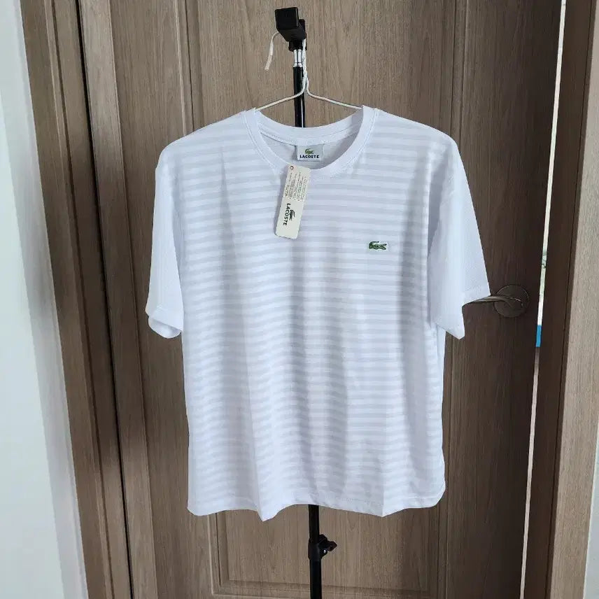 [BUNJANG] Lacoste Embroidered Logo Short Sleeve T-Shirt White 100 / 라코스테 반팔 티셔츠 화이트 100