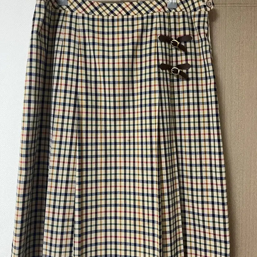 [BUNJANG] Daks Check Pleated Skirt / 닥스 체크 주름스커트