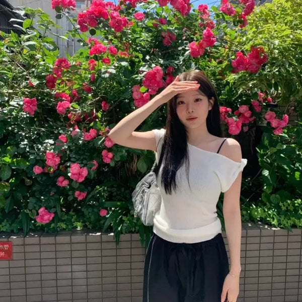 [BUNJANG] Berni Market Off-Shoulder Knit White / 베르니마켓 오프숄더 니트 화이트