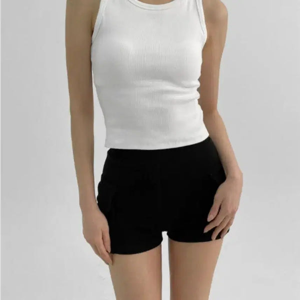 [BUNJANG] Black Up Easy Ribbed Tank Top (Built-in Bra) / 블랙업 이지 골지 나시(캡 내장)