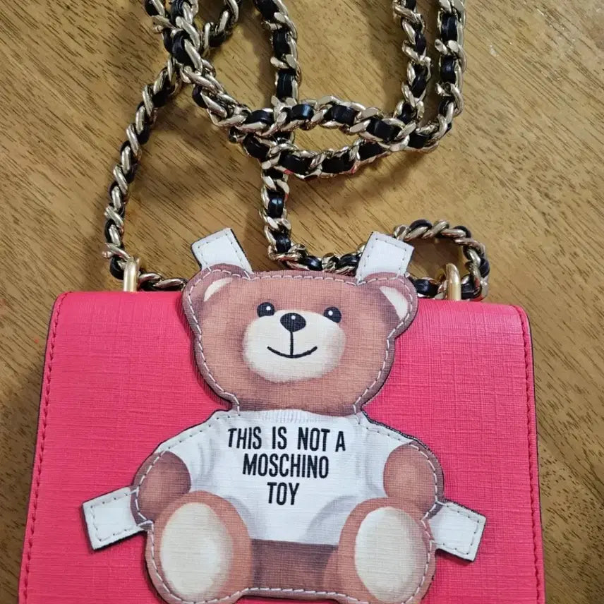 [BUNJANG] Moschino Teddy Bear Pink Chain Crossbody Bag / 모스키노 테디베어 핑크 체인 크로스백