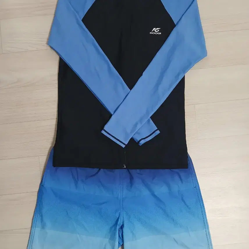 [BUNJANG] Coogi Men's Rash Guard Set - Blue Gradient L / 쿠기 남성 래쉬가드 셋트 블루 그라데이션 95(L)