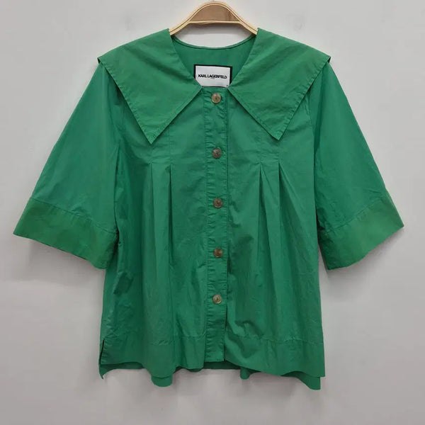 [BUNJANG] Karl Lagerfeld Women's Green Blouse Size 55 / 칼라거펠트 여성 블라우스
