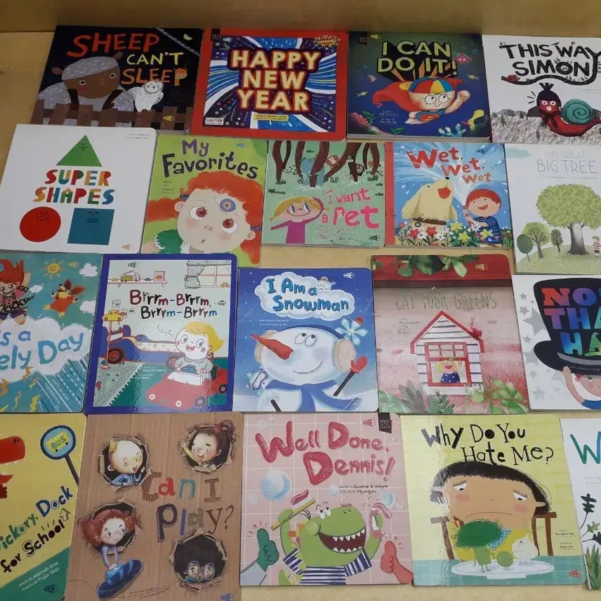 [BUNJANG] Kizm English Crayon Series Board Books (Set of 19) / Kizm English Crayon 시리즈 (보드북)