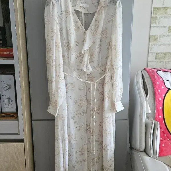 [BUNJANG] Chiffon Flower Pattern Long Dress / 쉬폰 플라워 패턴 롱 원피스