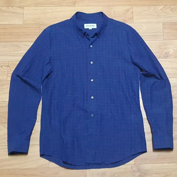 [BUNJANG] Solid Homme Navy Red Plaid Check Shirt Size 48 / 솔리드옴므 네이비 레드 각자무늬 체크 셔츠 48  칭찬은고래도춤추게