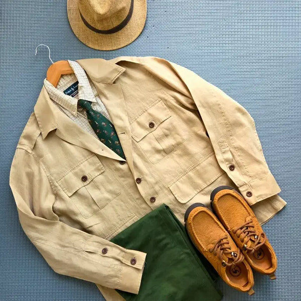 [BUNJANG] Polo Ralph Lauren Linen Utility Jacket / 폴로 랄프로렌 큐알신형 100%린넨원단 유틸리티 셔츠 자켓