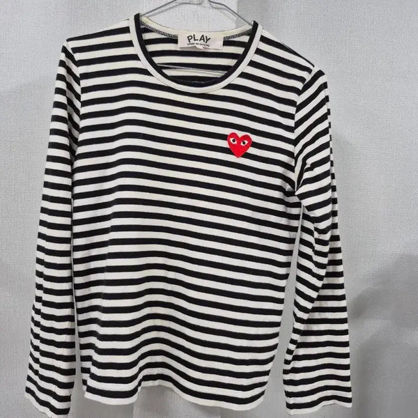 [BUNJANG] Comme des Garçons PLAY Stripe Long Sleeve T-Shirt / 꼼데가르송 플레이 스트라이프 긴팔티 봉-고