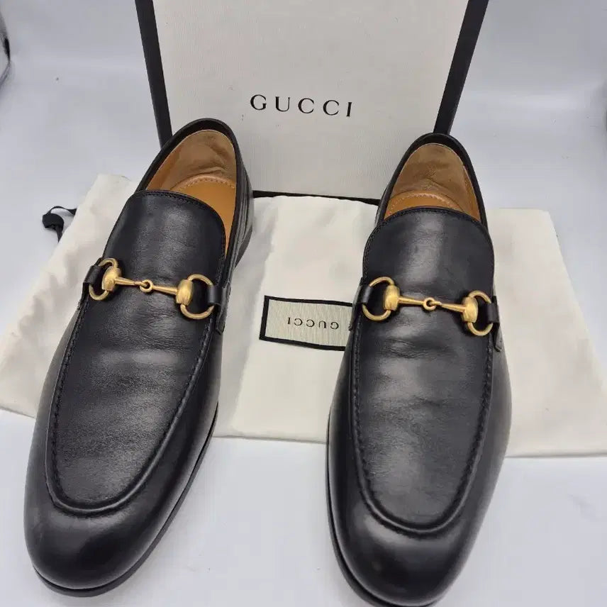 [BUNJANG] Gucci Horsebit Loafers Black Gold (265) / 구찌 로퍼 블랙 금장 말발굽 장식265