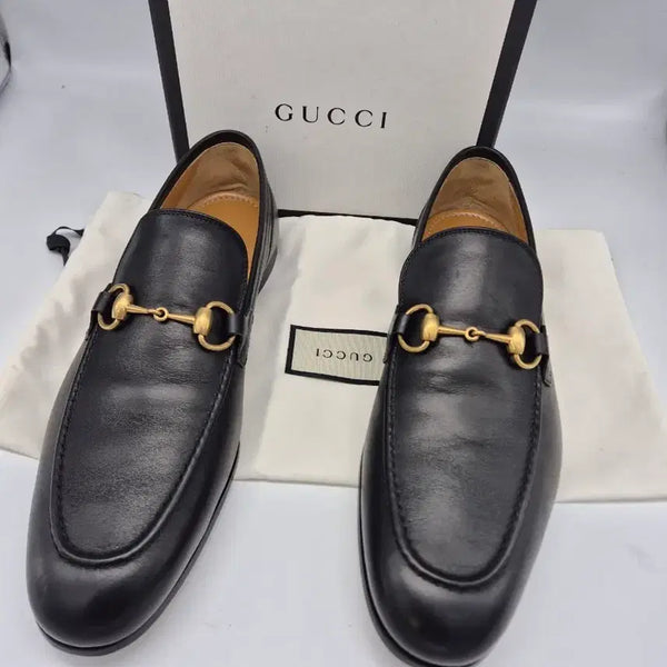 [BUNJANG] Gucci Horsebit Loafers Black Gold (265) / 구찌 로퍼 블랙 금장 말발굽 장식265