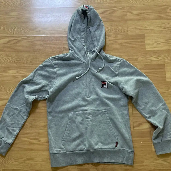 [BUNJANG] Fila Grey Half-Zip Hoodie / 휠라 후드티 그레이 반집업