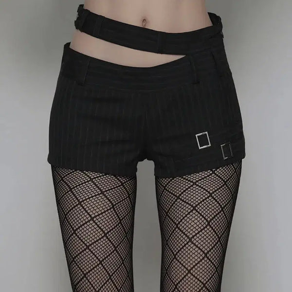 [BUNJANG] Sia 2 Waistband Stripe Micro Short Pants (Black) / 쇠아 2 Waistband Stripe Micro Short Pants (BLACK)