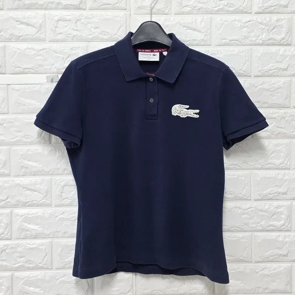 [BUNJANG] Lacoste Navy Short Sleeve Polo T-Shirt M (E408) / M 라코스테 네이비 반팔 카라티 E408