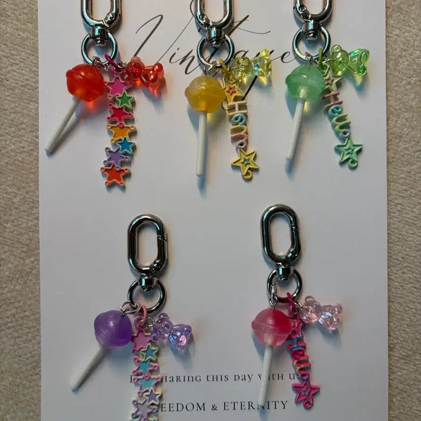 [BUNJANG] Hello Keyring 5 Piece Set / [특가제안] 헬로우 키링 5개 set