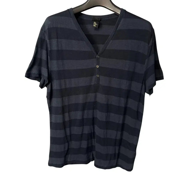 [BUNJANG] H&M Navy Stripe V-Neck Short Sleeve T-Shirt XL / XL h&m 네이비 스트라이프 브이넥 반팔티