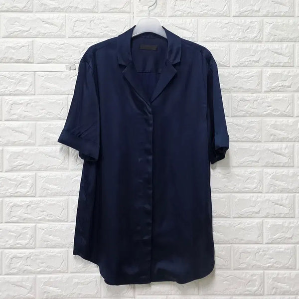[BUNJANG] M ORR Navy Blouse / M 오르 ORR 네이비 블라우스 E410