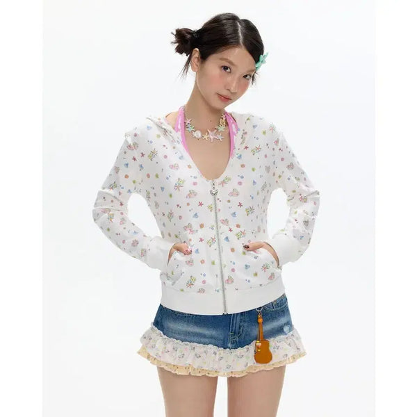 [BUNJANG] BETWEENAND Summer Island Kitsch Hooded Zip-Up / BETWEENAND 비트윈앤드 썸머 아일랜드 키치 후드 집업
