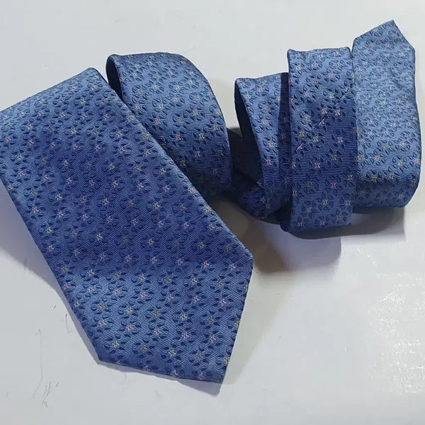 [BUNJANG] Celine 100% Silk Men's Patterned Necktie / 셀린느 정품 실크100%남자 정장 넥타이 블루 패턴  칭찬은고래도춤추게