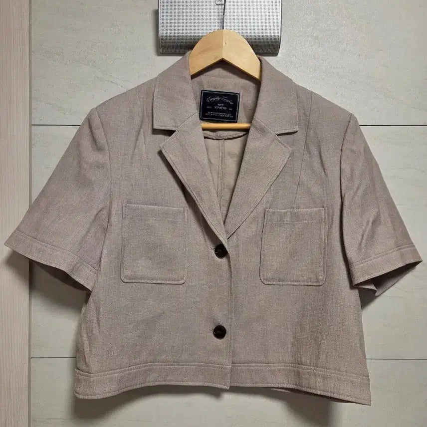 [BUNJANG] Depound Linen Short-Sleeve Jacket Beige Free Size / Depound(드파운드)  린넨 반팔자켓 프리