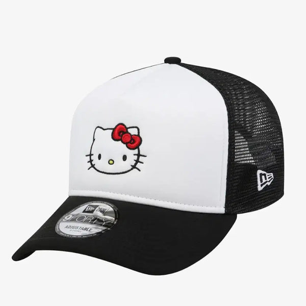 [BUNJANG] New Era Sanrio Hello Kitty A-Frame Trucker Ball Cap Black / 뉴에라 산리오 헬로 키티 A프레임 트러커 볼캡 블랙