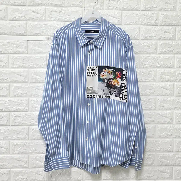 [BUNJANG] System Stripe Shirt / 105 한섬 시스템 스트라이프 셔츠 남방 E415