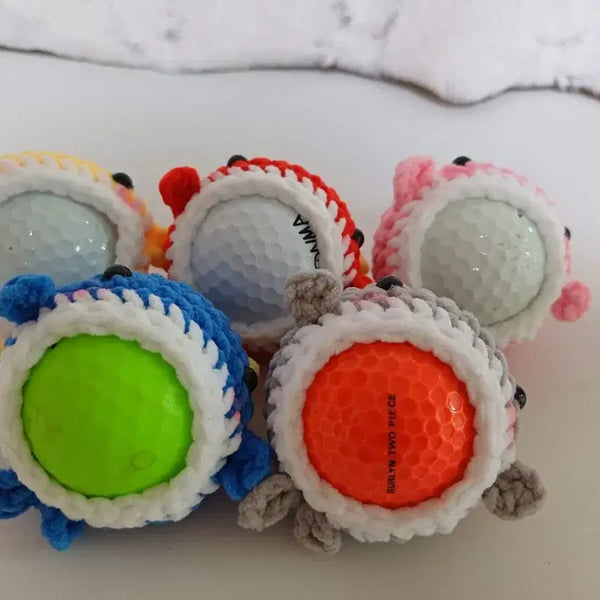 [BUNJANG] Whale Knitting Golf Ball Pouch with Keychain / 골프공파우지 고래뜨개키링