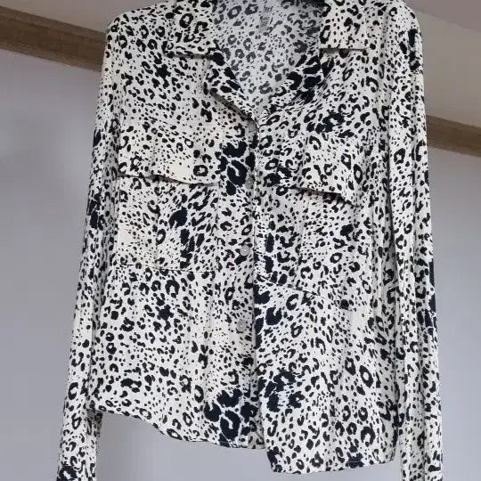 [BUNJANG] Zara Leopard Cooling Shirt / 자라 레오파드 냉감셔츠 새옷수준