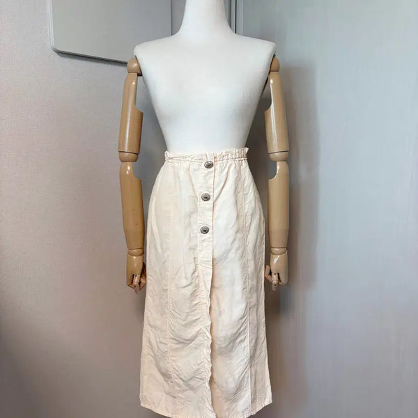 [BUNJANG] Mine Rayon Linen Blend Banding Skirt / 마인 레이온 마 혼방 밴딩 스커트