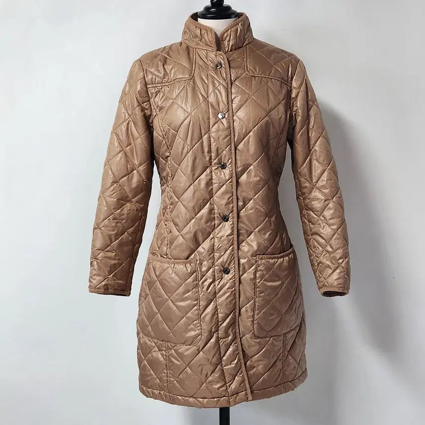 [BUNJANG] United Colors of Benetton Brown Quilted Half Jacket Coat / 베네통 브라운 퀼팅 누빔 하프 자켓 코트 55~66